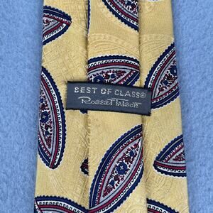 Robert Talbott Silk Neck Tie Best Of Class Yellow Geometric Gold Mens